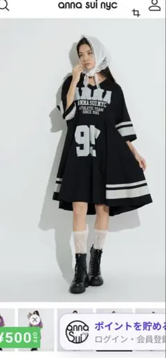 ANNA SUI スポーツTシャツワンピース - BLACKのサムネイル