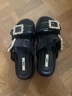 DIANA ビジュー付き ドット柄 メッシュ サンダル M - メルカリ