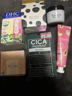 DHCソープ　金木犀バーム　ポアカバー　CICAリップバーム　FRUDIAハンド