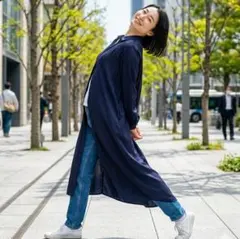 GALLEGO DESPORTES とろみレーヨンサテンロングシャツワンピのサムネイル