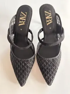 ZARA メッシュ ミュール ブラック 36のサムネイル