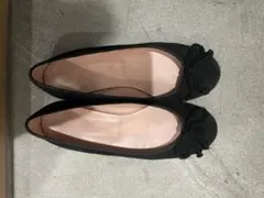 スウェードブラック バレエシューズ