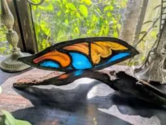 芸術品！天使 の羽 イタリア アンティークステンドグラス 流木アート クリスマス