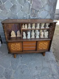 希少 1970's コロニアル スピンドル ウッド オープン ウォール ラック
