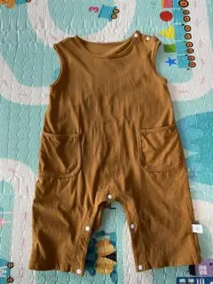 ポケット付きロンパース　キャメル　90サイズ