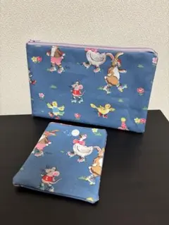 キャスキッドソン　スケートパーティー　ラミネート　ポーチ2点セット　ハンドメイド