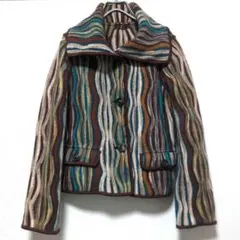 MISSONI イタリア製　ウール混　マルチカラー ケーブルニット　フリーサイズ MISSONI イタリア製 ウール混 マルチカラー ケーブルニット