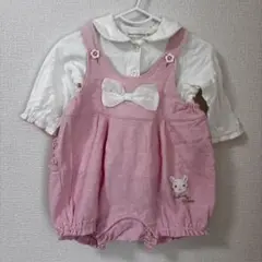 coeur a coeur ピンク リボンロンパース 70