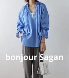 bonjoursagan ブルーシャツ　Fサイズ