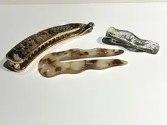 3個セット ヘアクリップ ゴールド ベージュ クリア