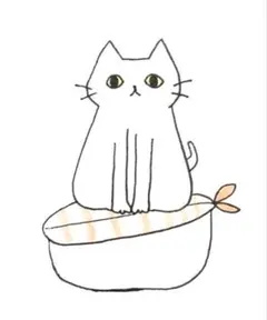 【1094】【白猫の絵】オリジナル手描きアナログイラスト原画　自作創作アート作品