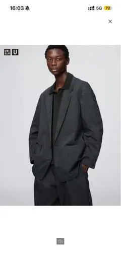 【未使用品】UNIQLO ユニクロU 26ss リラックスフィットジャケットL黒