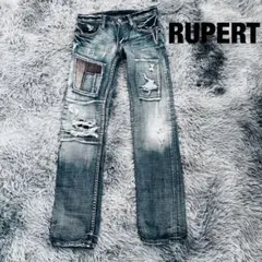 RUPERT レザーリペア加工 ダメージ デニム ジーンズSハチノス