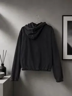 ZARA デニムパーカー ブラック Lサイズのサムネイル