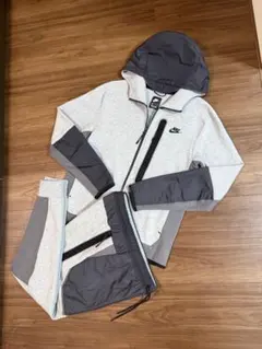 メンズM ウーブン グレー テックフリース セットアップ 廃盤 黒タグ NIKE