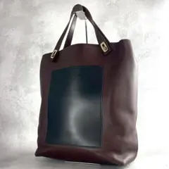 BALENCIAGA バレンシアガ 通勤レザートートバッグ ポケット付きブラウン