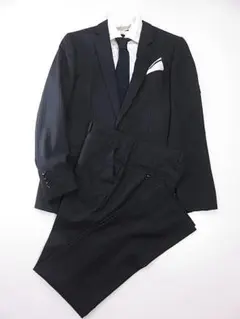 【値下げ】スーツセレクト　シングルスーツ　チャコールグレー　ストライプ　A6/M