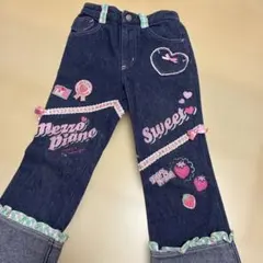 Mezzo Piano ストロベリー刺繍デニムパンツ 110cm