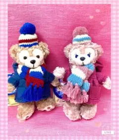 ♡ダッフィー＆シェリーメイ♡ぬいぐるみバッヂ♡ダッフルコート♡2010年♡