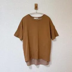 【美品】SHOO LA RUE バックツイスト Tシャツ ブラウン Lサイズのサムネイル