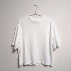 GU ドライワイドT 5分袖 オフホワイト L