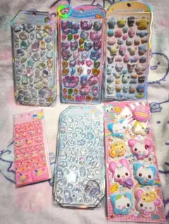 【正規品】サンリオコットンパフィーボンボンドロップシール6点セットK2