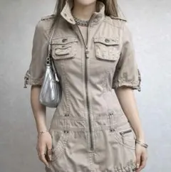 バーバリーブルーレーベル y2k ミリタリーミニワンピース 36