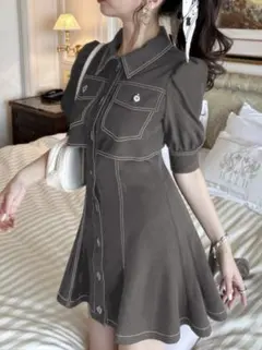 GRL ヨークデザインミニワンピース [ta117]