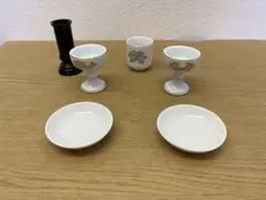 神具セット 蓮の花模様の陶器