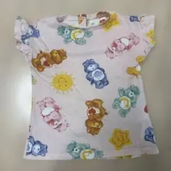クマプリント フリル袖Tシャツ