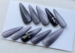 現品　パープルマグネットネイルチップ クロム