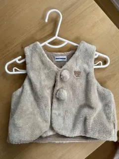 ミキハウス　ベージュファーベビーベスト 70-85センチ