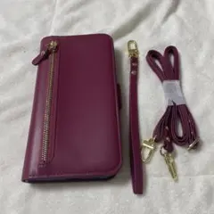 スマホケース iPhone 13ProMax 手帳型 カード収納 赤