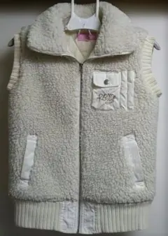 ROXY ファー素材 ダウンベスト クリーム色