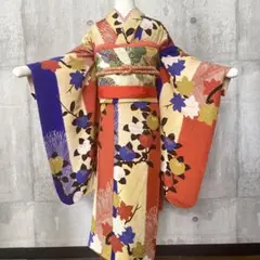 黒地 菊 楓 七五三 7歳 アンティーク 女の子 子供着物 フルセット可 ま10 黒地 菊 楓 七五三 7歳 アンティーク 女の子 子供着物 フルセット可 ま