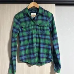 Abercrombie & Fitch グリーンネルシャツ M