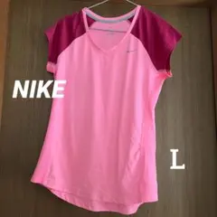 NIKE Tシャツ カットソー ドライフィット スポーツ レディース L ピンクのサムネイル