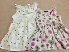80サイズ　Bebeベビー服 ワンピース 2点セット