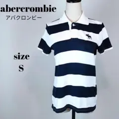 【a823】abercrombie アバクロンビー ボーダー 半袖 ポロシャツ