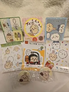 ちいかわ うさぎ シール・バッジセット 6枚+2個