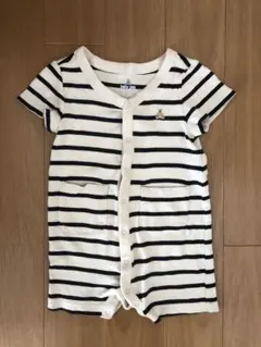 baby gap ストライプロンパース クマ顔プリント