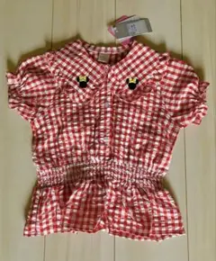 ミニーちゃんギンガムチェックトップ　100