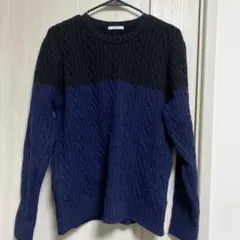 BAYFLOW ケーブル編みセーター ネイビー/ブラック size3
