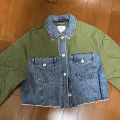 Bershka クロップドジャケット オリーブグリーン