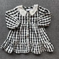 使用済★ZARA チェック柄ワンピース 12-18ヶ月　80cm