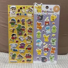 公式 クレヨンしんちゃん ポケモン ぷくぷくシール 2枚セット