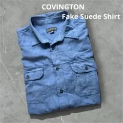00s COVINGTON 가짜 스웨이드 셔츠 네이비 시어스