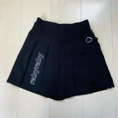 ブラック プリーツスカート ショートパンツ付き