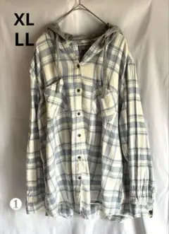 Natural Inspirations フード付きチェックシャツ XL/LL