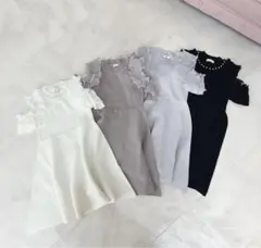 evelynフリル袖ワンピ黒